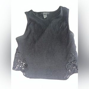 Ribbed lace crop top